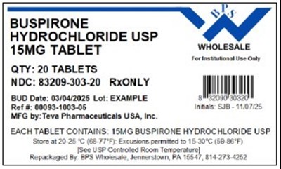 Buspirone 15mg -20 (Buspirone 15mg 00093 1003 05   20)